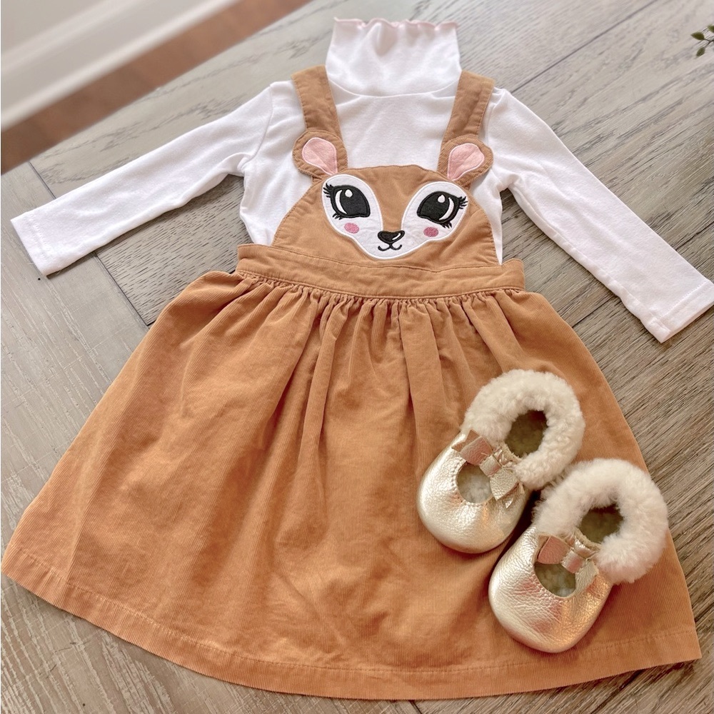 🦌NEVER WORN🦌 Blueberi Boulevard Fawn Jumper & Turtleneck Ensemble! NWOT, Sz 3T - Picture 3 of 5